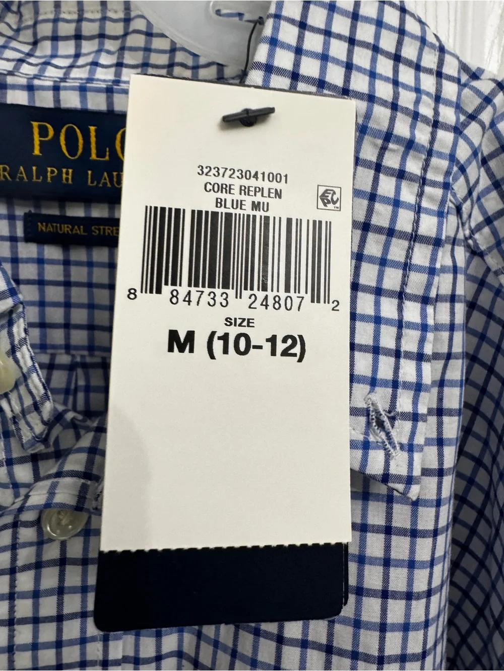 Ralph Lauren Blue & White Checked Button-Down Shirt